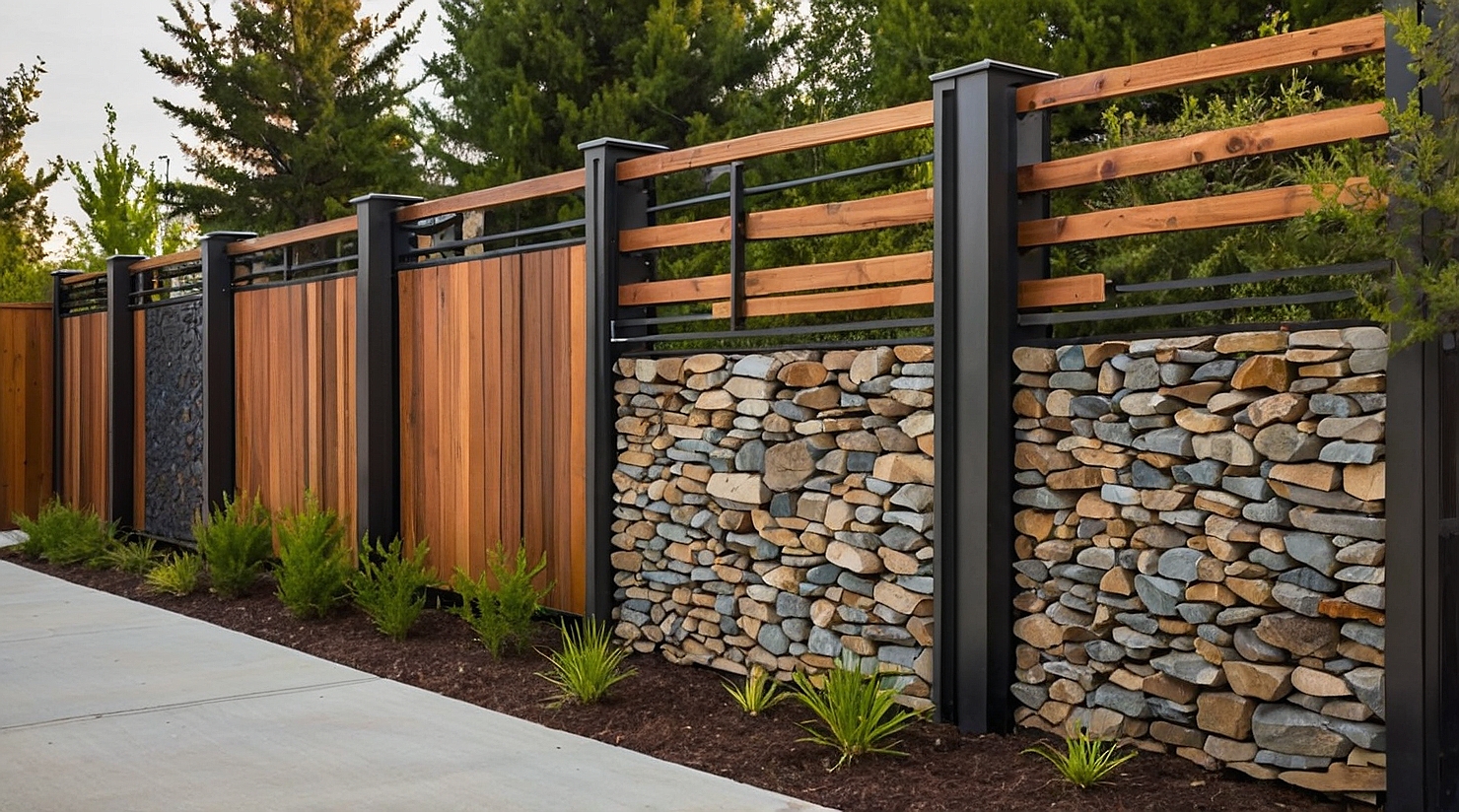 Professional installation of a wooden privacy fence surrounding a modern backyard