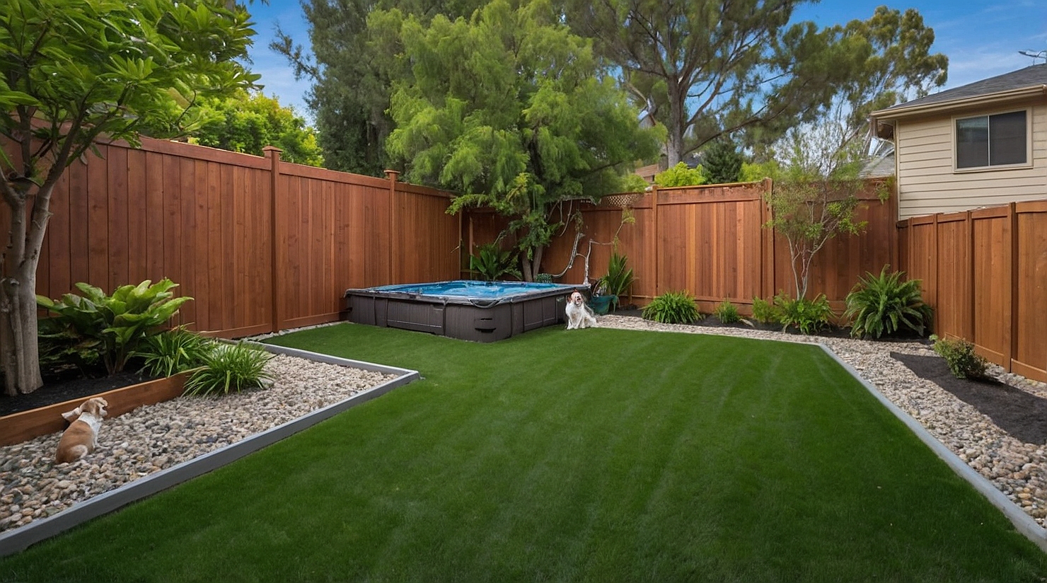 Secure backyard space for kids and pets enclosed with a high-quality fence